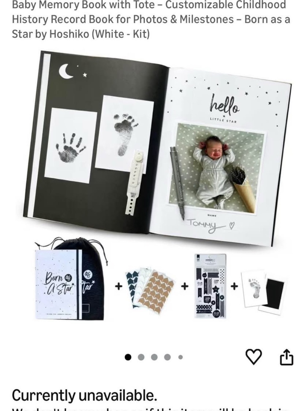 “ BORN AS A STAR “ BABY MEMORY BOOK - NEW
